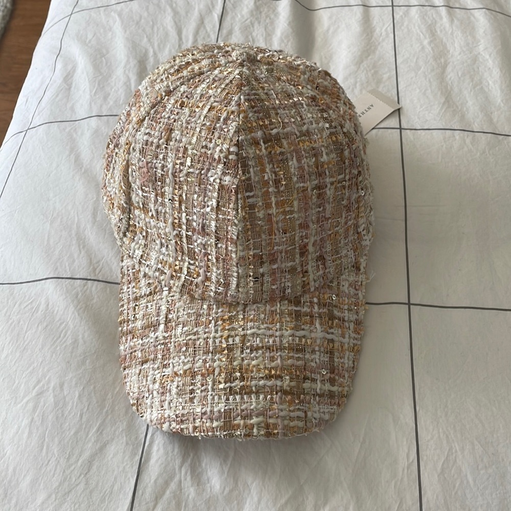 NWT Anthropologie Tweed Baseball Hat - one size